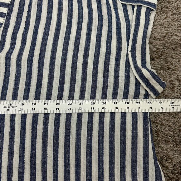 Jane and Delancey Tunic Top 3X Blue White Stripe Pullover Short Sleeve Relaxed - Picture 7 of 8